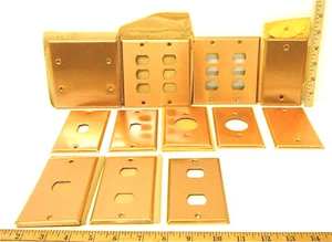 12 cubiertas de interruptor de metal liso antiguo de alta resistencia palanca pared en blanco - Imagen 1 de 4