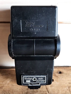Vintage Vivitar 273 Shoe Mount Flash Auto Thyristor Hood Converter Untested - Image 1 of 4