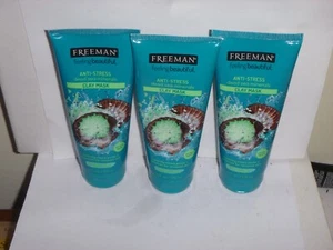 (3 pack) Freeman Anti-Stress Clay Facial Mask w/  Dead Sea Minerals -6oz each - Picture 1 of 5