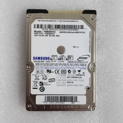Samsung 80GB HM080HC 5400RPM PATA IDE 2.5" Laptop HDD Hard Disk Drive - Image 1 of 3
