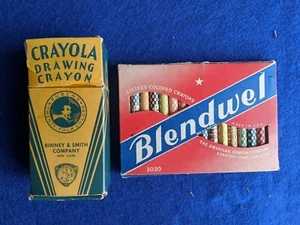 Zwei Vintage Boxen CRAYOLA Buntstifte BLENWEL Cool Display - Bild 1 von 8