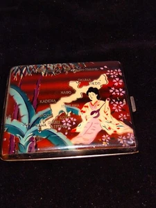 Japan 1940s Okinawa Cigarette Case Or Card Case Hand-painted Excellent Condition - Picture 1 of 3