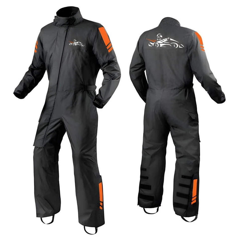 Traje de lluvia impermeable para motocicleta con paneles reflectantes, ajuste ajustable, S-2XL Foto 1 de 1