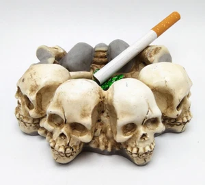 Skull Ashtray Decor Reusable Silicone Mold DIY Soap Wax Resin Craft Halloween - Picture 1 of 6