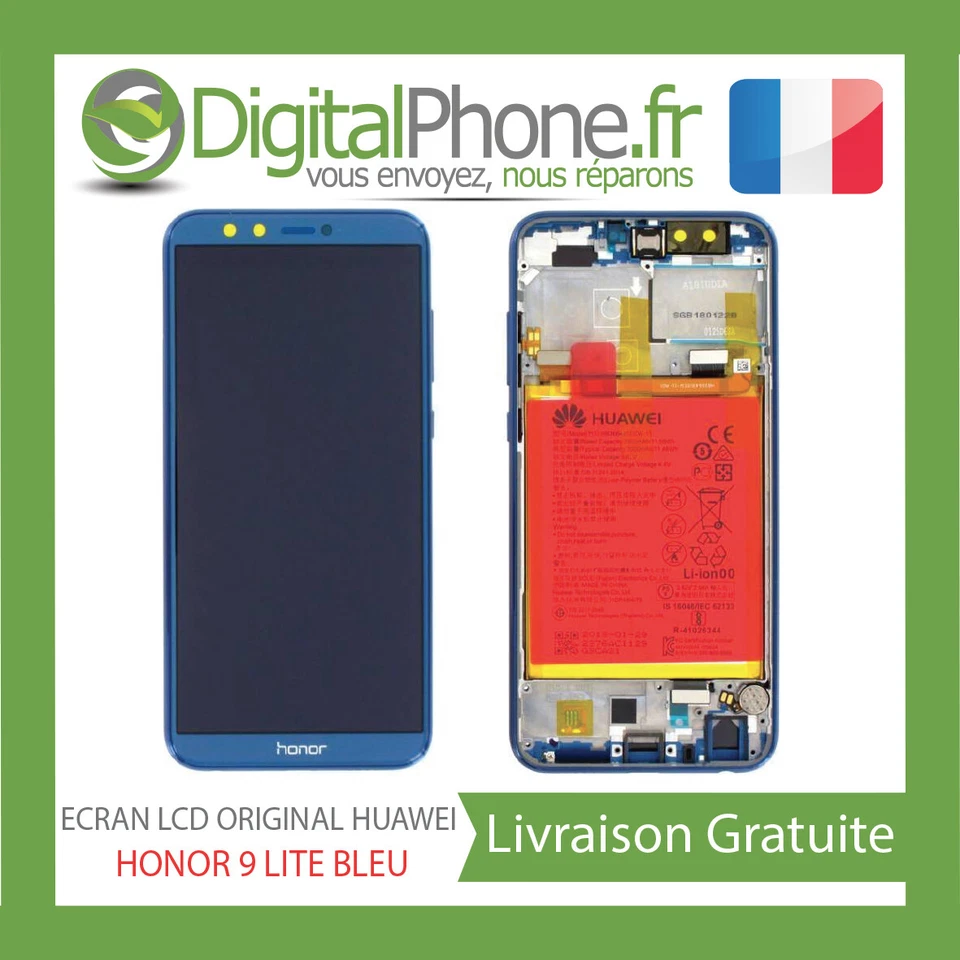 ECRAN LCD ORIGINAL HUAWEI HONOR 9 LITE (LLD-L31) BLEU (02351SNQ) --TVA-- - Photo 1/1