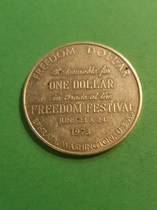Heavy 1973 Ephrata Washington Freedom Festival $1 Token - Picture 1 of 2