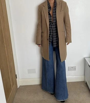 Tan Camel Coat Overcoat Long Tailored Smart - Image 1 of 4