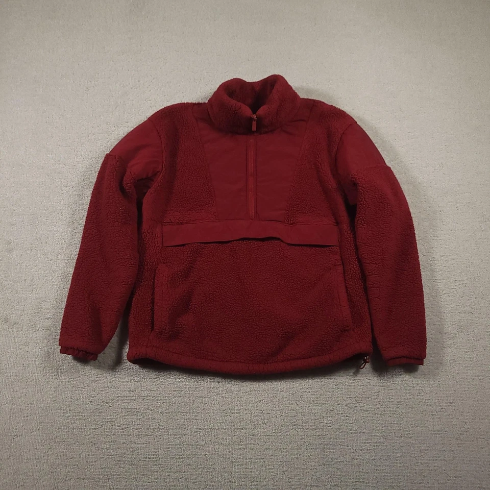PINK Victoria's Secret Pullover Womens Medium Sherpa Fleece Half Zip Jacket Warm - Image 1 of 4
