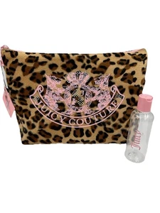 Juicy Couture Travel Cosmetics Bag Leopard Print Zip Closure Toiletry Bottle NWT - Picture 1 of 10