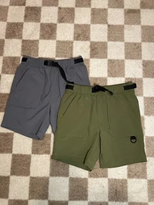 Wonder Nation Boys Athletic Adventure Casual Shorts 8 M 2 Pairs Lot Gray Green - Picture 1 of 5