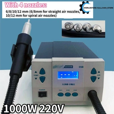 220V 861DW Hot Air Rework Station Solder Heat Gun Digital Display 1000W Station - Image 1 of 4