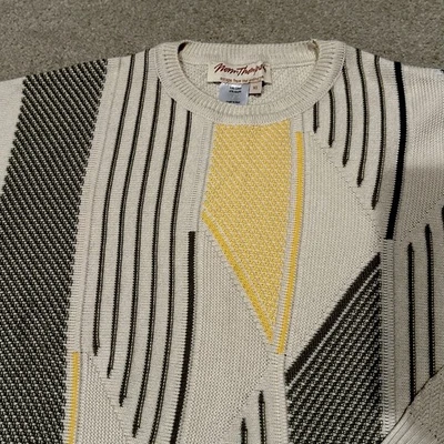 Norm Thompson Mens Retro Coogi Style Y2K  Sweater-Size XL 90’s Grandpa geometric - Image 1 of 4