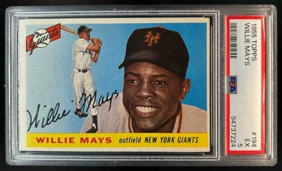 1955 Topps Willie Mays #194 Giants PSA 5 - Image 1 of 2