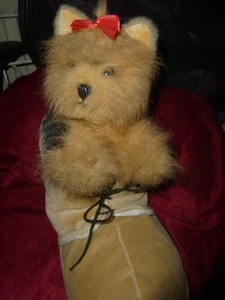 Vintage Yorkshire Terrier im Stiefel weicher Plüsch ECHTE STOFFTIERE/ - Bild 1 von 8