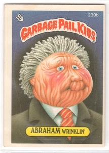 1986 Topps Garbage Pail Kids ABRAHAM WRINKLIN' #239b unpeeled Sticker Card - Picture 1 of 2