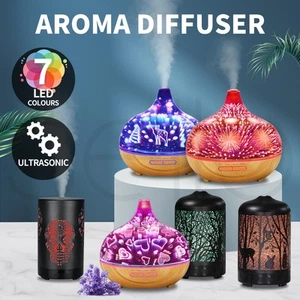 Aromatherapy Diffuser 3D Aroma Essential Oils Ultrasonic Air Humidifier Purifier - Picture 1 of 36