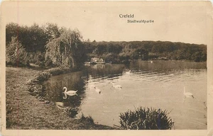 AK - Krefeld Crefeld Stadtwaldpartie See Schwäne 1917 - Nordrhein-Westfalen - Bild 1 von 2