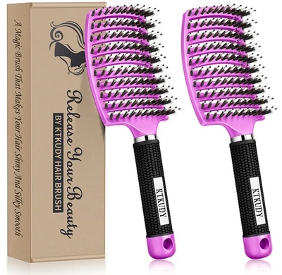 Detangling Brush Boar Bristle Hairbrush for Adult & Kids Wet or Dry Hair - De... - Image 1 of 4