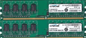 2GB 2x1GB PC2 6400 CRUCIAL MICRON CT12864AA800.M8FH DDR2-800 RAM MEMORY KIT DIMM - Picture 1 of 4