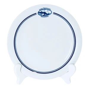 Plato de ensalada KAHLENBERG HOTEL restaurante lirios porcelana ELECCIÓN blanco azul logotipo - Imagen 1 de 7