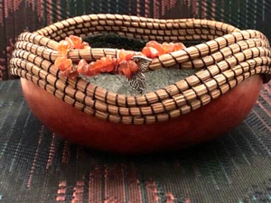 RARE Gourd Bowl by Lynn Horine Museum Art Early Signed  7"w x 3"t vintage - Picture 1 of 12