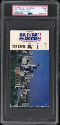 NBA ALL STAR GAME 1987 Michael Jordan 2nd Dr. J último boleto debut de Barkley (PSA 3) Foto 1 de 2
