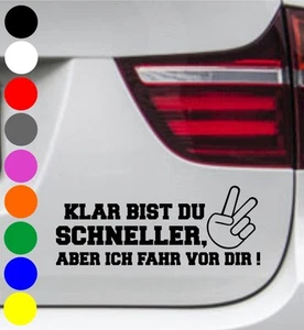 Juego de 2 pegatinas de coche WD CLARO ERES RÁPIDO PAZ pegatinas tuning dichos - Imagen 1 de 1