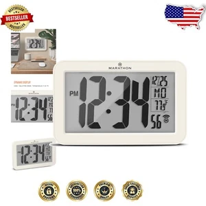 Multi-Function Atomic Wall Clock - 9 Inches with Temperature & Date Display - Picture 1 of 8
