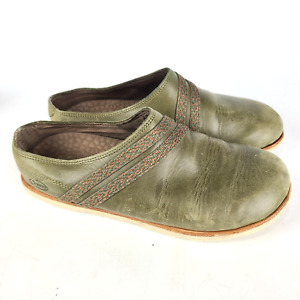 Chaco Ivy Harper Green Leather Clogs Mules Womens Shoe Size 7 Slip On