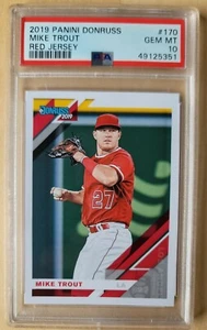 🔥2019 Panini Donruss MLB Baseball #170 Mike Trout Red Jersey PSA 10 Pop 34🔥 - Picture 1 of 3