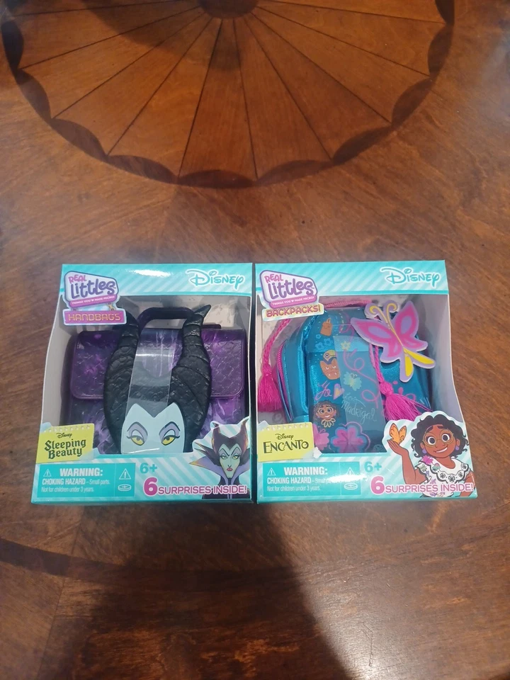 2 Real Littles Disney Handbags Backpacks Maleficent Encanto Mirabel LOT WOW LOOK — 第 1/3 张图片