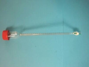 FRITTEN CHROMATOGRAPHIE GLASSÄULE MIT GL45 ROTEM DECKEL GEFRITTEN LABOR LABOREINSATZ 25ML - Bild 1 von 9