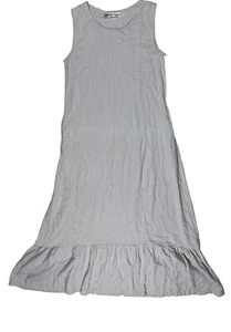 Youga Linen Cotton Blend Sleeveless Maxi Dress Size S/M Gray A3 - Picture 1 of 6