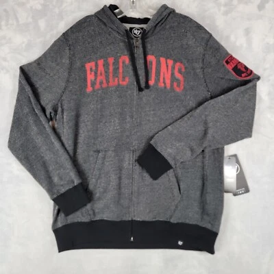 Atlanta Falcons Hoodie Mens XL Full Zip Jet Black Pockets 47 Brand New with Tag - Image 1 of 4