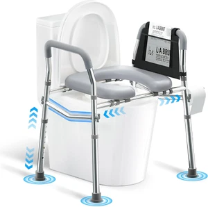 Raised Toilet Seat with Handles, Height and Width Adjustable FSA/HSA Eligible To - Picture 1 of 8
