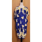 Blue & Gold Beach Resort Vacation Pool Party Tropical Kaftan - one size 
