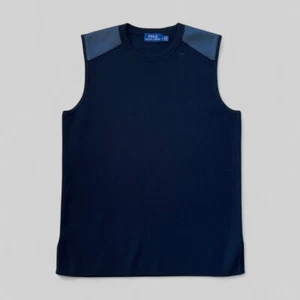 Polo Ralph Lauren Damen schwarzes ärmelloses Top mit Lederdetails - Größe S - Bild 1 von 10