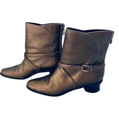 Coldwater Creek Bronce Cuero Botines / Botines Foto 1 de 4
