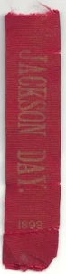 1893 Red JACKSON DAY Ribbon - Picture 1 of 2