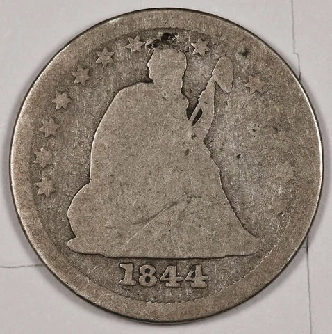 1844-o Seated Liberty Quarter.  Circulated.  185914 Cover