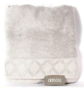 1 Count Croscill Gwynn 040 Silver Bath Towel 100% Cotton