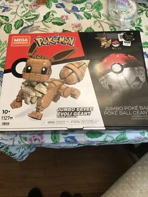 Mega Construx Pokemon Jumbo Eevee & Pokeball Construction Set NIB - Image 1 of 2