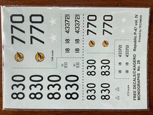 TECHMOD KAGERO REPUBLIC P-47 THUNDERBOLT *DECALS ONLY* 1/72-SCALE & 1/48 SCALE - Picture 1 of 1