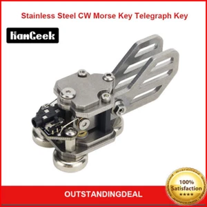 HamGeek Stainless Steel CW Morse Key Telegraph Key Paddle Key Magnetic Base os12 - Zdjęcie 1 z 7