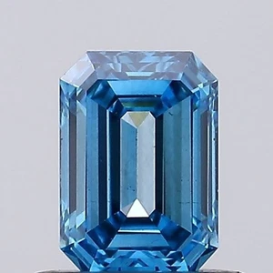 Emerald 0.54ct Fancy Vivid  Blue VS1 CVD IGI loose lab grown diamond - Picture 1 of 3