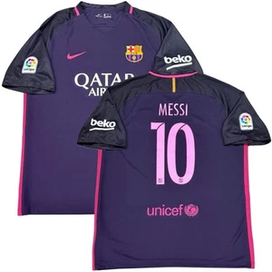 2016/17 Barcelona Away Jersey #10 Messi XL Nike Soccer La Liga Kit - Picture 1 of 21