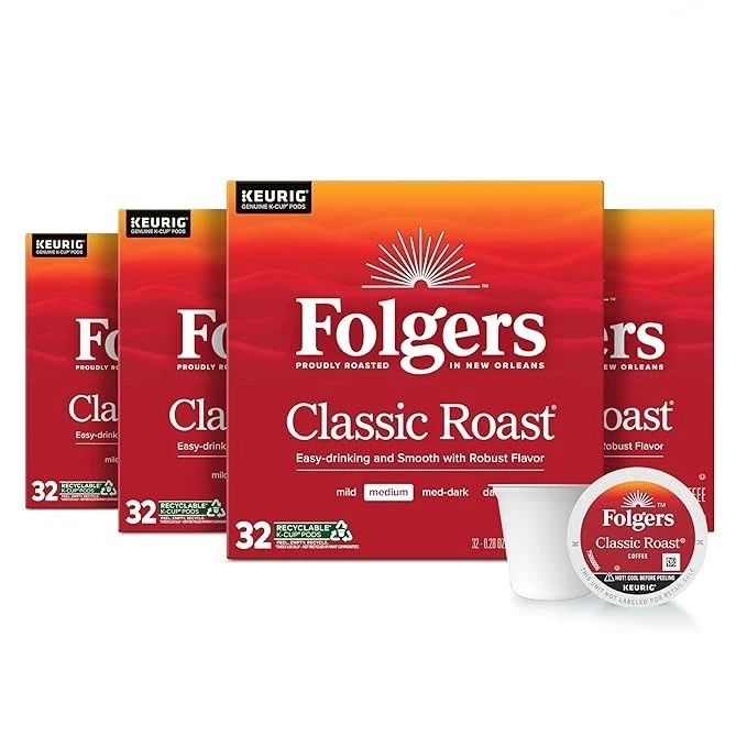 Café tostado medio Folgers Classic, 128 cápsulas Keurig K-Cup Foto 1 de 1