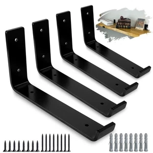 2/4/8 Rustic Shelf Brackets Scaffold Board Industrial Solid Steel Heavy Duty New - Picture 1 of 16