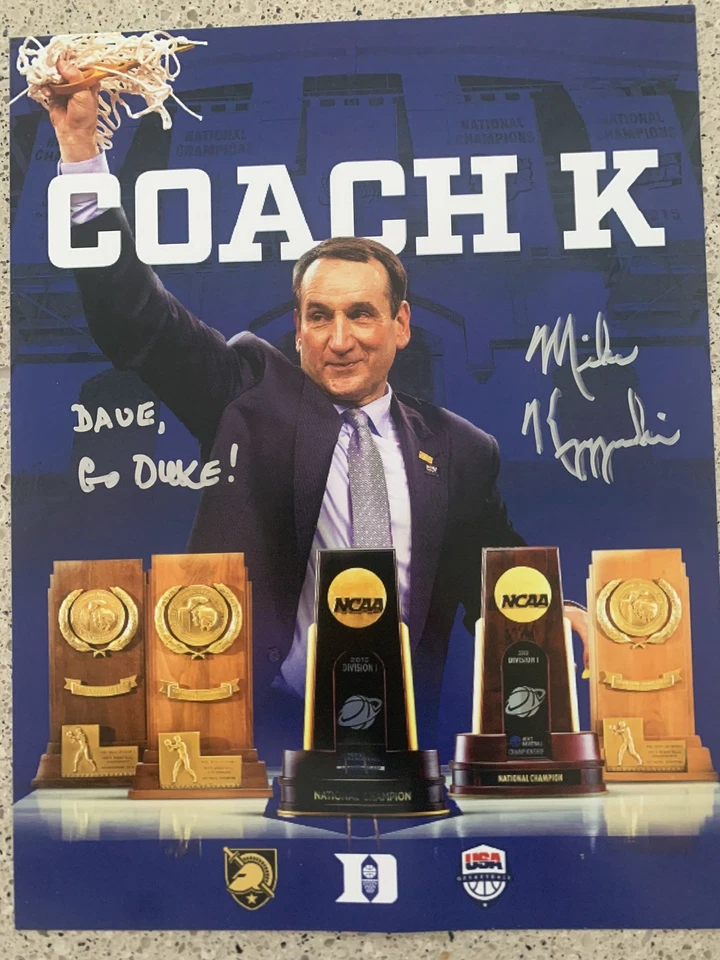 Foto firmada autografiada por Mike Krzyzewski Coach K 8,5x11 Duke Blue Devils Salón de la fama #1 Foto 1 de 1