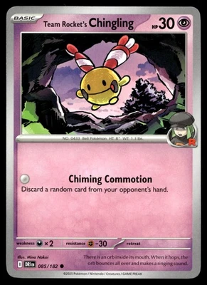 TEAM ROCKET'S CHINGLING 85/182 COMMON DESTINED RIVALS POKEMON - Image 1 of 4